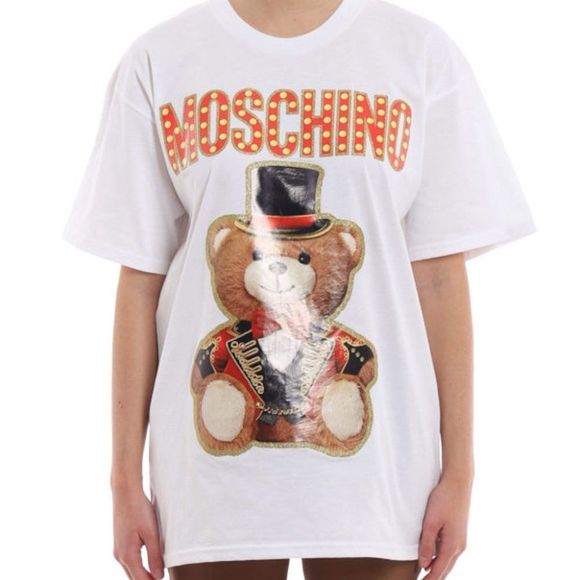 Moschino Tops - Moschino Couture Womens Teddy Bear Circus White Cotton Oversized T-shirt